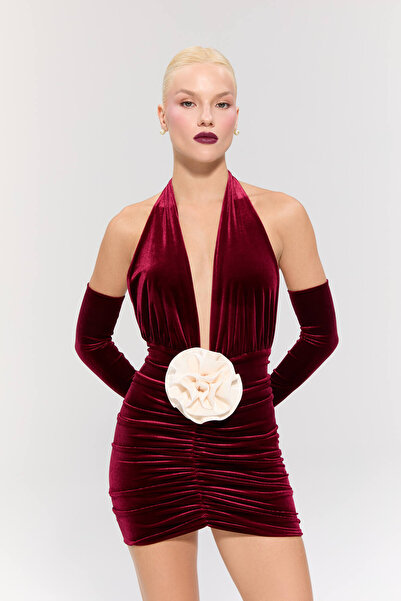 Nur Karaata Mirabell Red Mini Dress