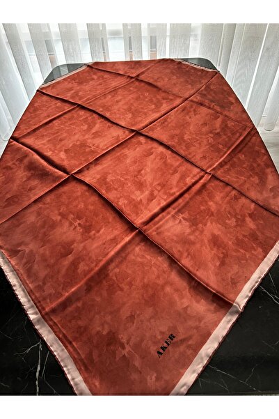 Aker Eşarp Kiremit Kadın Düz İpek Eşarp