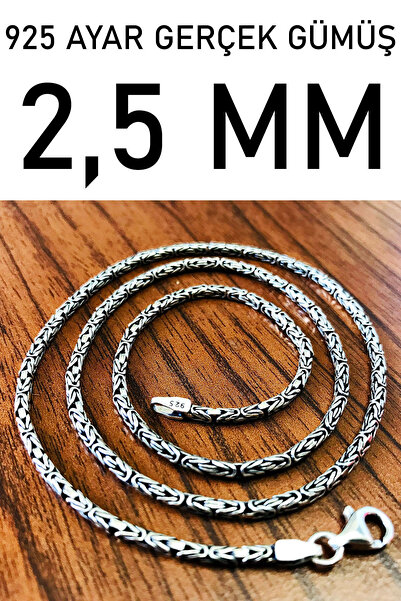 Takı Dükkanı 2,5mm Gümüş Yuvarlak Kral Model Erkek Kolye Zincir Msn18y