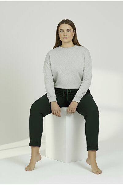 Bravie Φούτερ μεγάλου μεγέθους με διπλό πόδι Χακί 2020