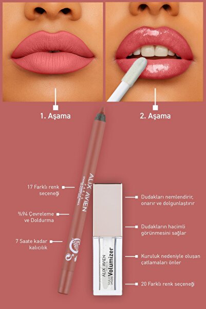Alix Avien Suya Dayanıklı Uzun Süre Kalıcı Yumuşak Dudak Kalemi - Staying Power Lip Pencil 65 Rusty Rose