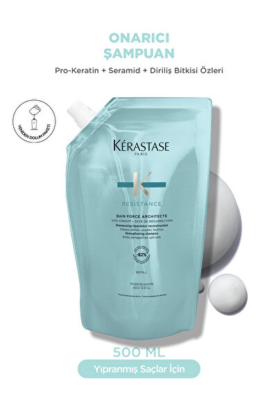 Kerastase Resistance Bain Force Architecte Zayıf Ve Yıpranmış Saçlar Için Onarıcı Şampuan 500 ml