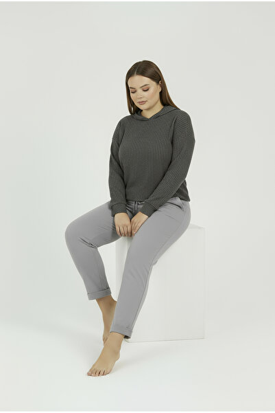 Bravie Φούτερ μεγάλου μεγέθους με διπλό πόδι, γκρι 2020