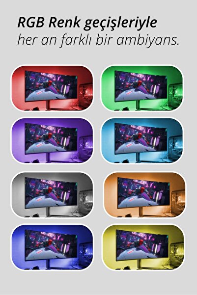 Piranha 8875 Sese Duyarlı Led Ambiyans Tv Arkası & Dekoratif Aydınlatma / Usb Tak Çalıştır / Uzaktan Kumanda