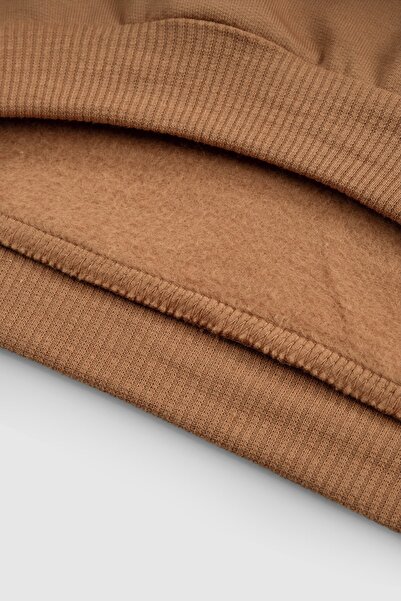 Little Gusto Organic Cotton Brown Baby Set with Fluffy Inside