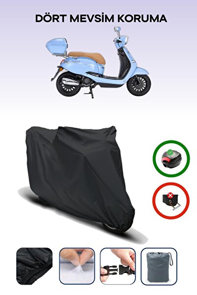 Breen Black Kanuni Visal 125 Motorcycle Tarpaulin Rear Bag Compatible