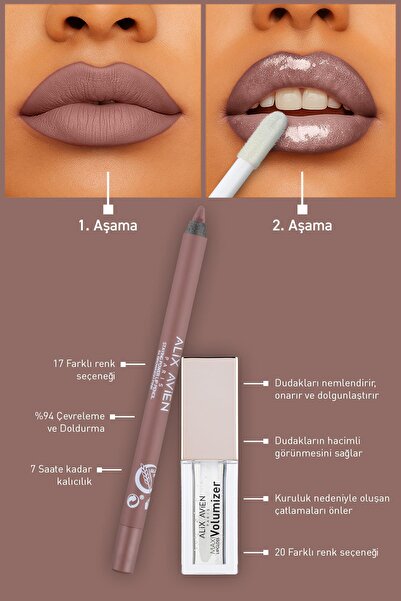 Alix Avien Suya Dayanıklı Uzun Süre Kalıcı Yumuşak Dudak Kalemi - Staying Power Lip Pencil 64 Brownish Pink