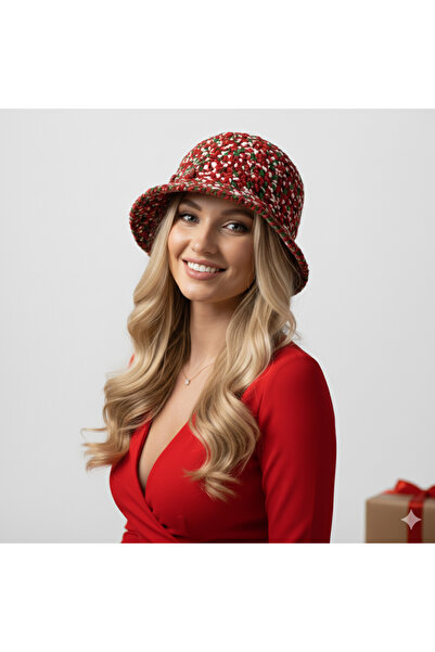 drt tasarım Yılbaşı El Örgüsü Kloş Kadife Şapka