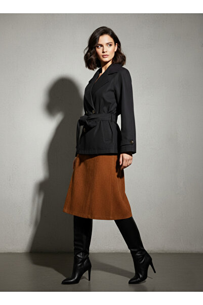 Ceylen Yeni Sezon Kuşaklı Kısa Trençkot