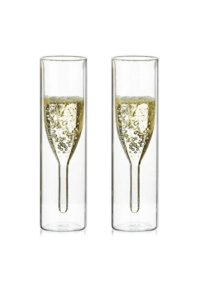 KRASINO Set of 2 Champagne Flute Krasino glasses, borosilicate glass, 100 ml