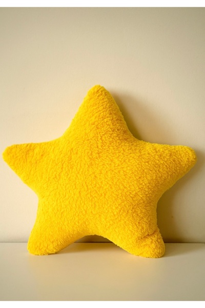 oiphome Μαξιλάρι από βελούδινο σε σχήμα κίτρινου αστεριού - Διακοσμητικό μαξι...