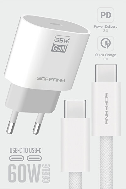 Soffany SY-420 35W PD GAN C-to-C Şarj & Data Kablosu