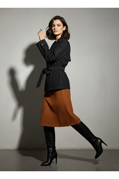 Ceylen Yeni Sezon Kuşaklı Kısa Trençkot