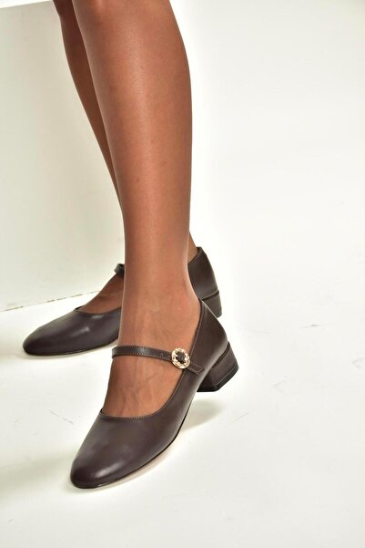 Fox Shoes V250660809 Brown Thick Low Heeled Women's Shoes