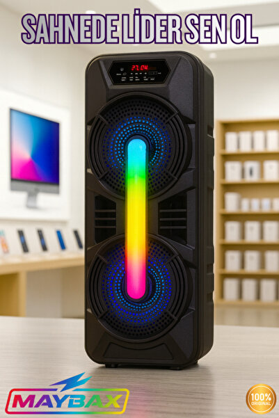 SOONBOX Mikrofonlu Bluetooth TF Kart FM USB Destekli Büyük Boy Parti Konferans Karaoke Hoparlör