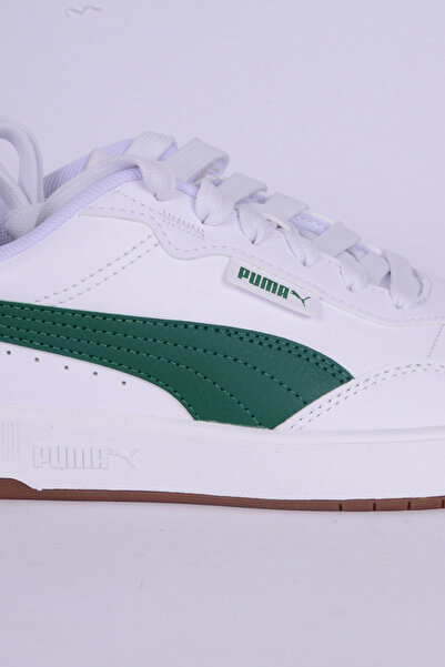Puma 389371-11 Court Ultra Lite Deri Rahat Taban Bağcıklı Rahat Hafif Esnek Beyaz-Yeşil Günlük Unise