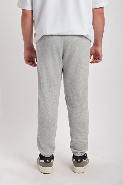 WE AND ME Γκρι ανδρική φόρμα με ελαστικό πόδι με τσέπες, άνετη κοπή, μαλακή υφή επένδυση fleece