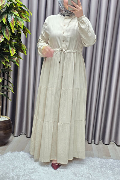 Elmas Tesettür Γυναικεία Ρούχα Μασούρι Φόρεμα Μεγάλου Μεγέθους Γκοφρέ