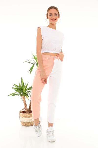 KOTOLOG Dupla színű blokk Boyfriend farmer