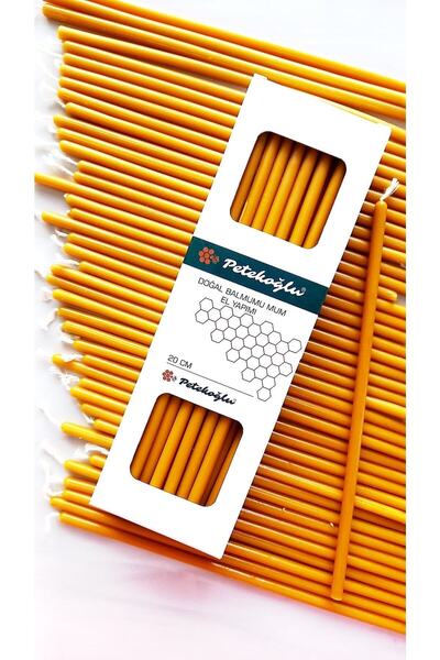 Petekoğlu (40 Adet) Balmumu Mum Dilek Mumu Doğal Petek Ince Uzun Parti Nişan Düğün Ritüel Doğum Günü