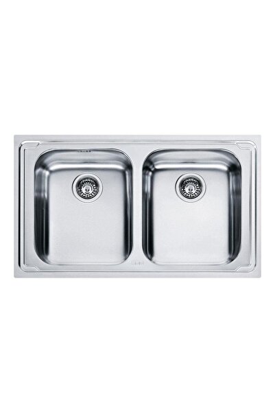 Franke LLX 620 Paslanmaz Çelik Evye, Çift hazneli, Tezgah üstü, 86x50cm