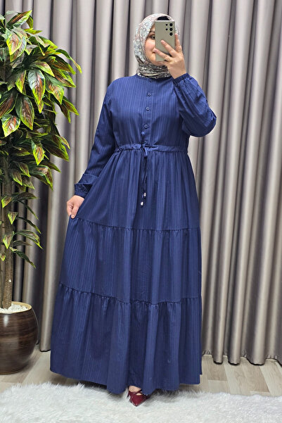 Elmas Tesettür Γυναικεία Ρούχα Μασούρι Φόρεμα Μεγάλου Μεγέθους Γκοφρέ