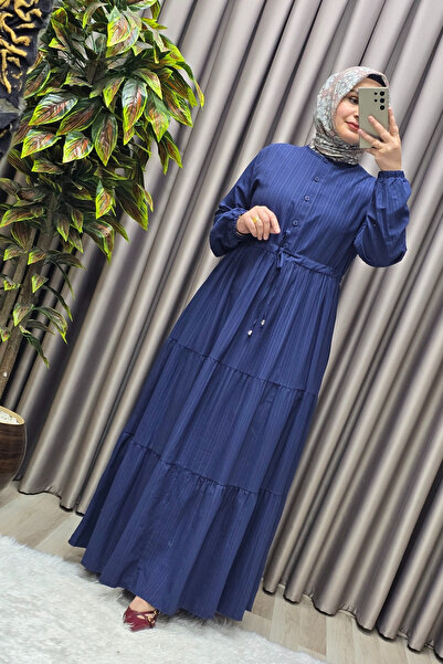 Elmas Tesettür Γυναικεία Ρούχα Μασούρι Φόρεμα Μεγάλου Μεγέθους Γκοφρέ