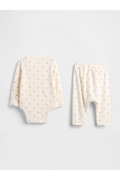 GAP Bebek Kırık Beyaz Baby Softspun Bodysuit Outfit Set