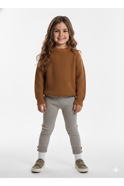 Meriç bebe Colanți tricotați pentru copii cu nervuri cu nasturi