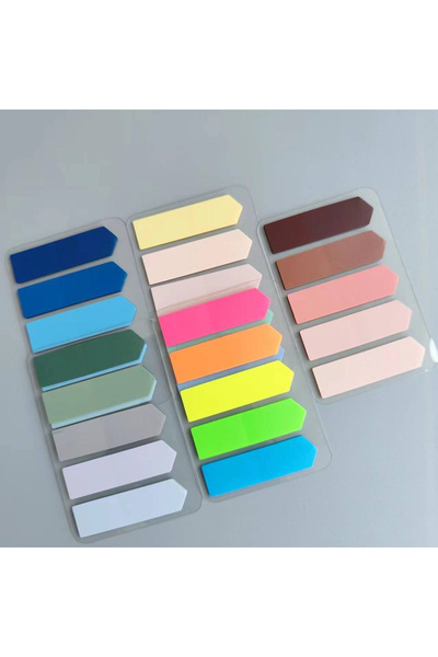 sibga tasarım 5 adet Şeffaf Renkli Postit Post-it Post It. Kitap Ayracı Ayraç Postit Sticker Not Kağıdı 500 yaprak