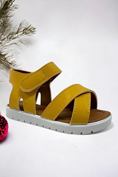 Ponchiq صندل أطفال للجنسين باللون الأصفر