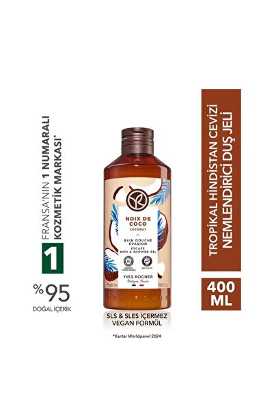 Yves Rocher Nemlendirici Duş Jeli - Tropikal Hindistan Cevizi - 400ml-26571