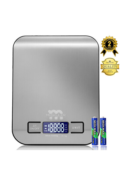 MASKULER MSK-5000 Dijital Mutfak Tartısı – 10Kg / 1g Hassasiyet, A+ Kalite, 2...