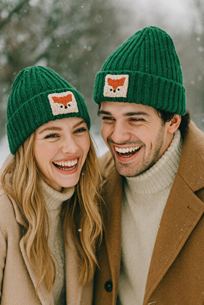 byebruketenci الصوف الأخضر الفاخر نمط الثعلب لكمة مفصلة قبعة قبعة خضراء قبعة ...