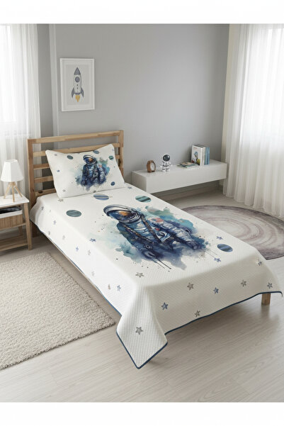 Evmila Astronot Desenli, Baskılı Tek Kişilik ve Çocuk Pike Takımı