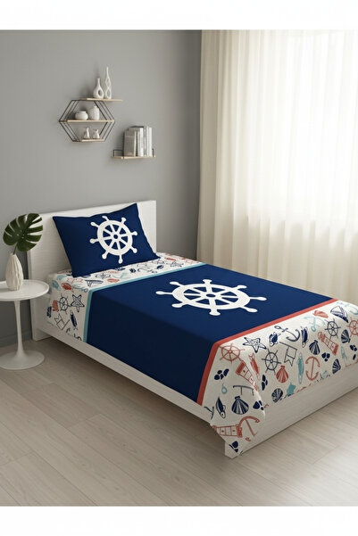 Evmila Rudder Patterned Youth and Children Printed Single Pique Set 160x230 Colorful