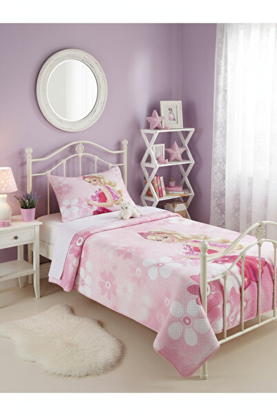 Evmila Prenses Kız Desenli Bebek Ve Çocuk Baskılı Tek Kişilik Pike Takımı 160...