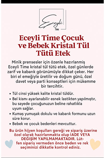 eceyli time Bebek tütü etek & toka hediyeli
