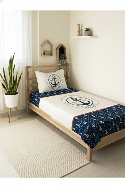 Evmila Çapa Desenli Genç Ve Çocuk Baskılı Tek Kişilik Pike Takımı 160x230 Renkli