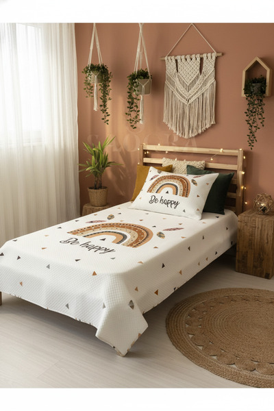 Evmila Rainbow Patterned, Printed Single and Children's Pique Set