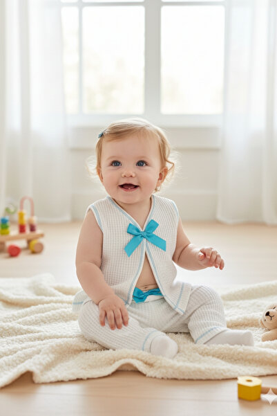 Salvia Dione 100% Cotton Baby Set - Vest Pants Set - Bottom Top Set - Baby Pants and Baby Vest