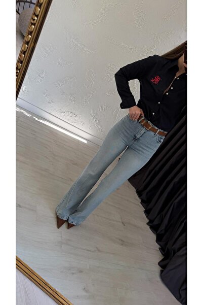 elif teke Kimasso Mavi İspanyol Paça Jean