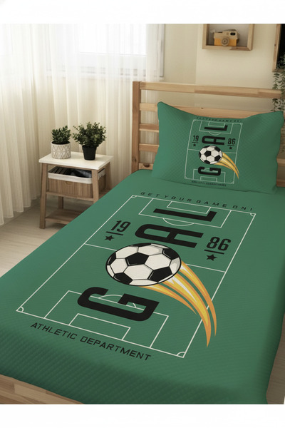 Evmila Futbol Desenli, Baskılı Tek Kişilik ve Çocuk Pike Takımı
