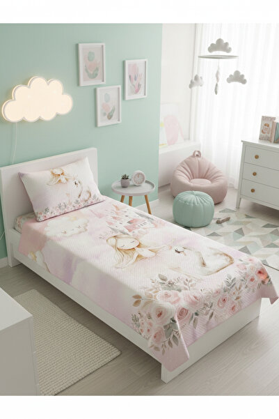 Evmila Masal Prensesi Desenli Tek Kişilik Pike Takımı 160x230 Cm