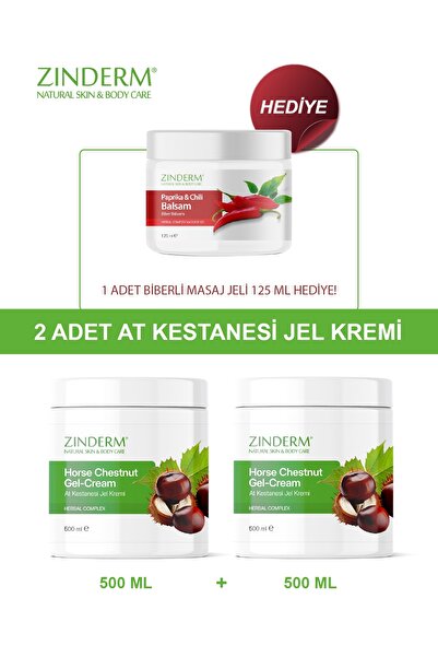 zinderm At Kestanesi Jeli, Masaj Kremi 500 ml ( 2 Adet X 500 ml )