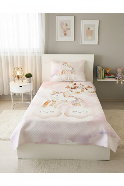 Evmila Masal Prensesi Desenli Tek Kişilik Pike Takımı 160x230 Cm