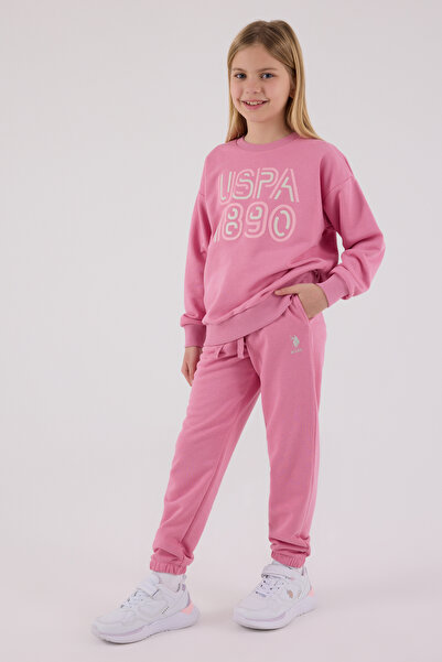 U.S. Polo Assn. Kız Çocuk Pembe Eşofman Takımı 50318956-VR037