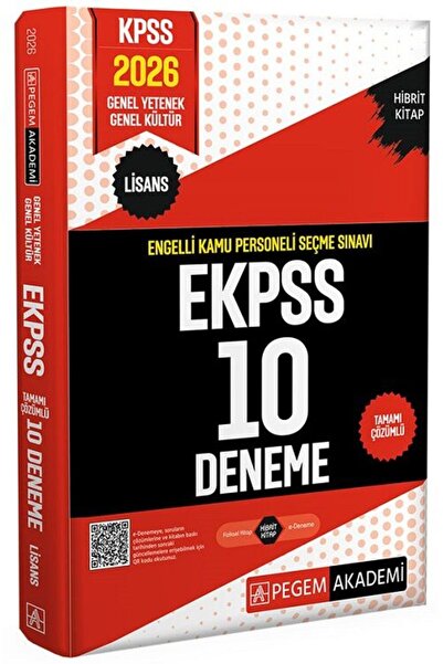 Pegem Akademi Yayıncılık Pegem 2026 EKPSS Lisans 10 Deneme Çözümlü Pegem Akad...