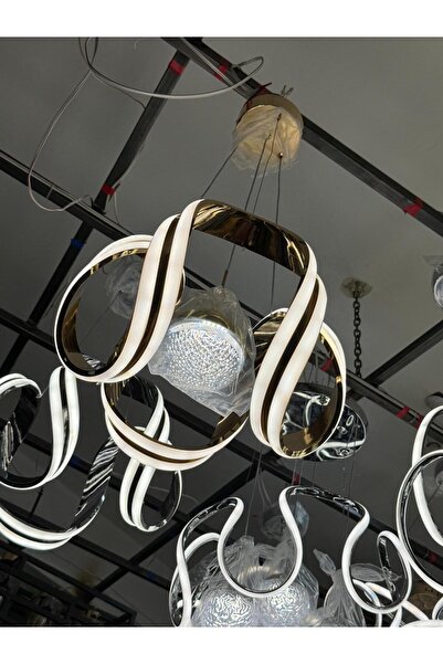 Roza Avize Ahtapot Gold Kasa Modern Ledli Avize