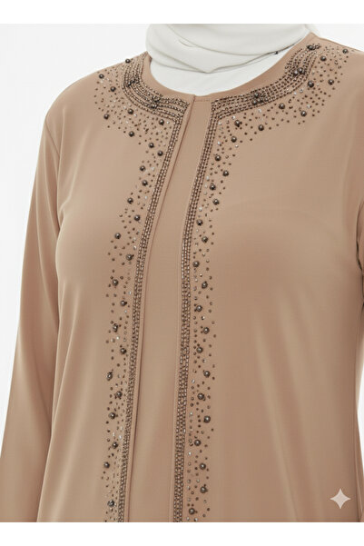 ECALAMODE Stone Embroidered Plus Size Hijab Blouse for Mothers Elegance and Comfort